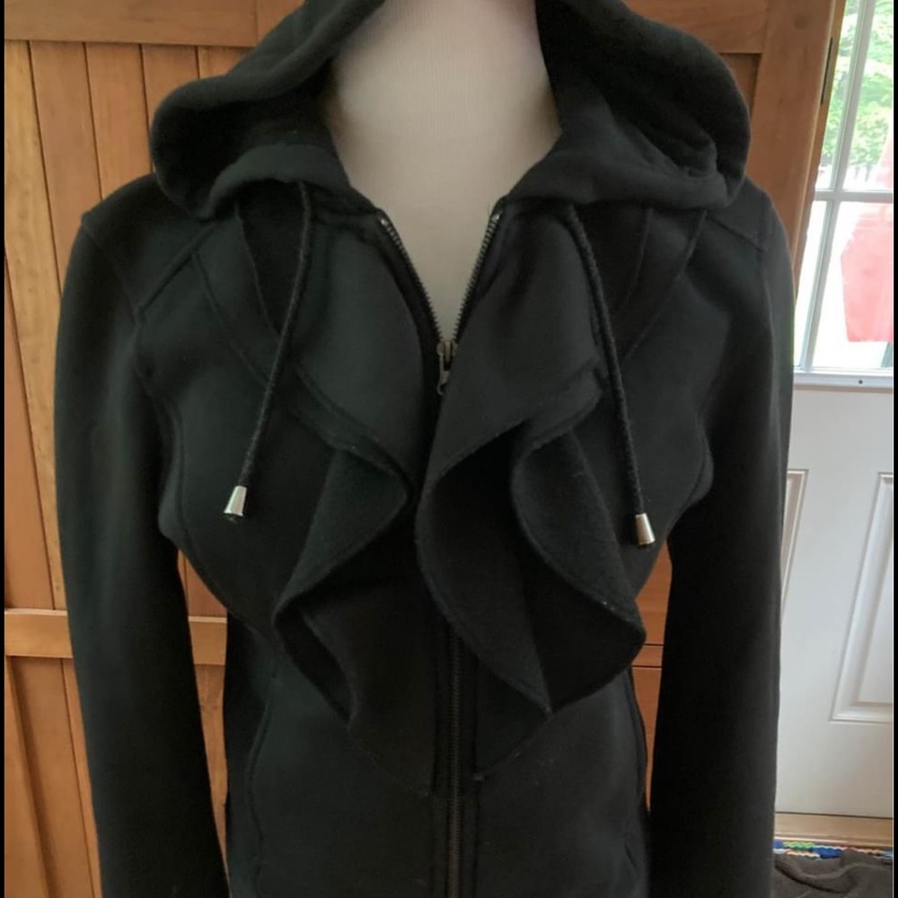 SEBBY BLACK ZIPPERED JACKET/POCKETS